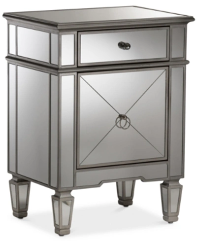 Furniture Claudia Mirrored Nightstand In Silver Mirror