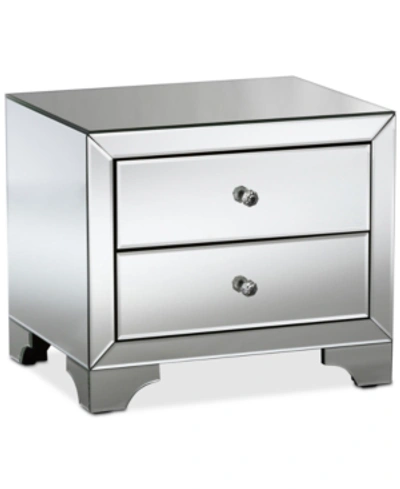 Furniture Farrah Mirrored Nightstand In Silver Mirror