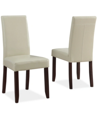 Furniture Avery Faux Leather Parson Chairs, Quick Ship (set Of 2) In Satin Cream