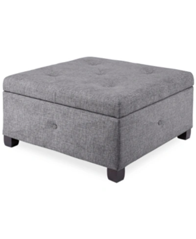 Shop Furniture Austin Tufted Storage Ottoman In Charcoal