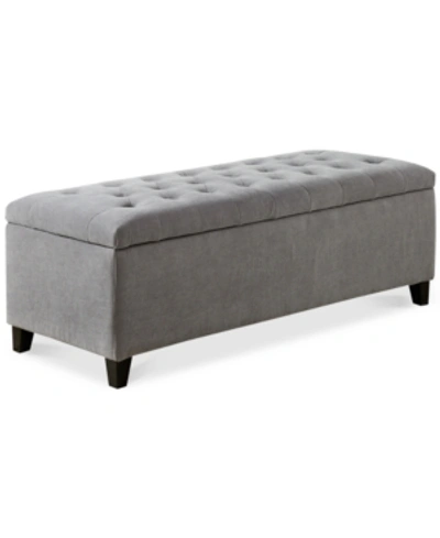 Furniture Ariana Tufted Storage Bench In Grey