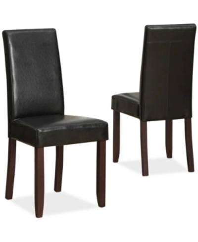 Furniture Avery Faux Leather Parson Chairs, Quick Ship (set Of 2) In Midnight Black