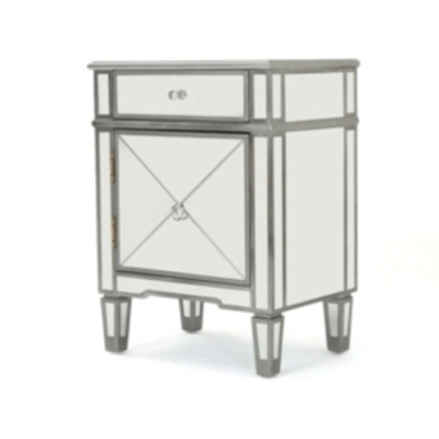 Noble House Neely Mirrored 2 Drawer Cabinet End Table