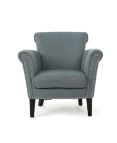 Shop Noble House Brice Club Chair In Blue
