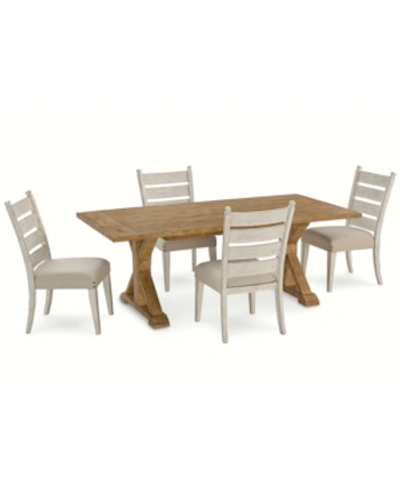 Shop Furniture Trisha Yearwood Coming Home Dining , 5-pc. Set (table & 4 Side Chairs) In Mixed Chalk/wheat