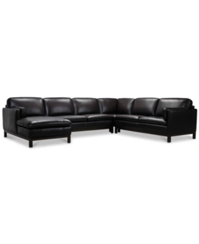 Furniture Closeout! Virton 136" 4-pc. Leather Chaise Sectional Sofa, Created For Macy's In Ranch Brown