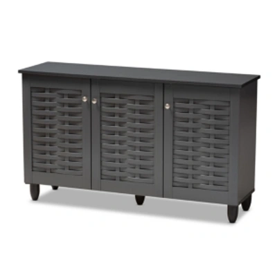 Shop Furniture Winda 3-door Cabinet In Dark Grey