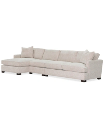 Shop Furniture Closeout! Juliam 3-pc. Fabric Sofa With Chaise, Created For Macy's In Barbados Cream