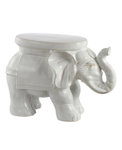 Furniture White Garden Stool In White