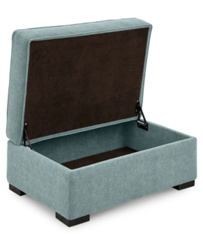 Furniture Radley 36" Fabric Chair Bed Storage Ottoman, Created For Macy's In Heavenly Robinsegg Blue