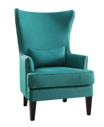 Furniture Ceylon Accent Wingback Chair In Blue