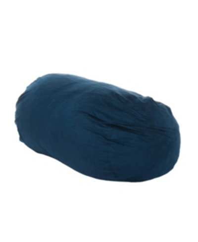 Shop Noble House 6.5ft Suede Bean Bag In Dark Blue