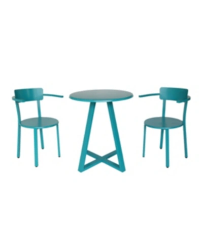 Shop Noble House Haiti Outdoor Bistro Set In Teal