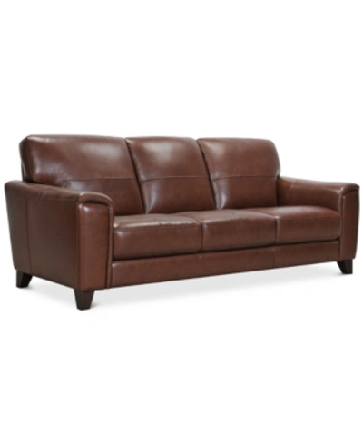 Shop Furniture Brayna 88" Classic Leather Sofa, Created For Macy's In Classico Chestnut