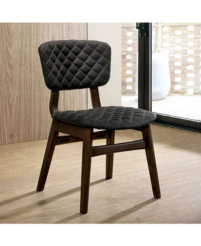 Shop Furniture Of America Jaykub Mid-century Modern Dining Chair (set Of 2) In Gray Walnut