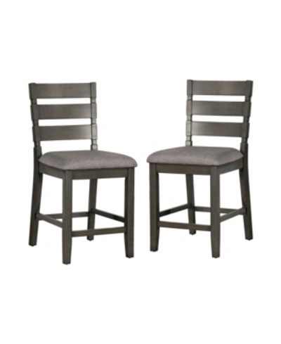 Shop Furniture Of America Twilight Padded Seat Counter Chair (set Of 2) In Heather Gray