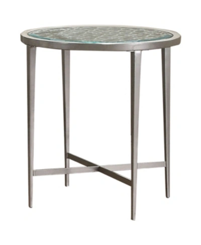 Shop Furniture Of America Porcelain Steel Frame End Table In Silver