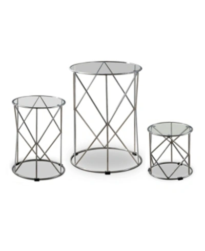 Shop Furniture Of America Canford 3-piece Round Nesting Table Set In Chrome