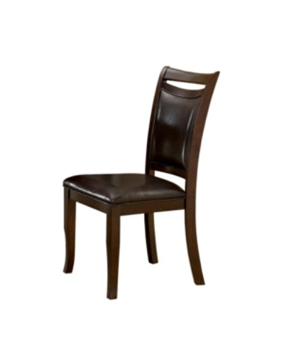 Shop Furniture Of America Kitner Dark Cherry Dining Chair (set Of 2) In Medium Brown