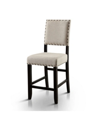 Furniture Of America Langly Upholstered Pub Chair (set Of 2) In Beige