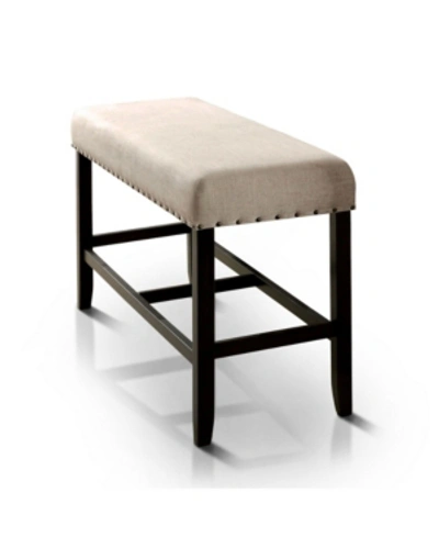 Furniture Of America Langly Upholstered Pub Bench In Beige