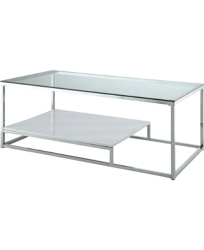 Shop Furniture Of America Nadia Glass Top Coffee Table In White