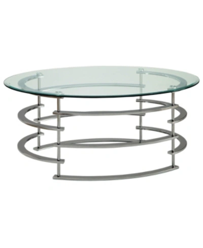 Shop Furniture Of America Closeout Intra Glass Top Coffee Table In Silver