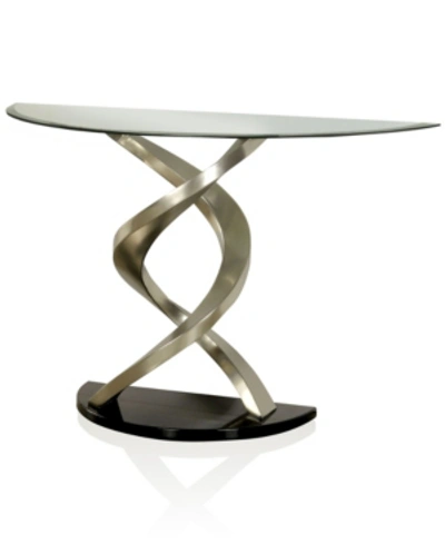 Shop Furniture Of America Marisa Glass Top Console Table In Silver