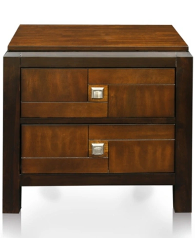 Shop Furniture Of America Delia Transitional Acacia-paneled Nightstand In Brown