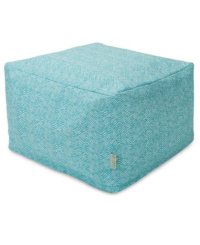 Majestic Home Goods Southwest Ottoman Square Pouf 27" X 17" In Teal