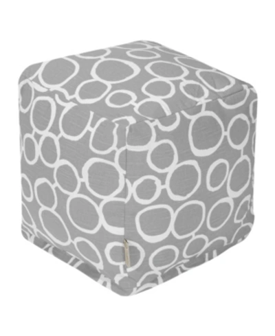 Shop Majestic Home Goods Fusion Ottoman Pouf Cube 17" X 17" In Gray
