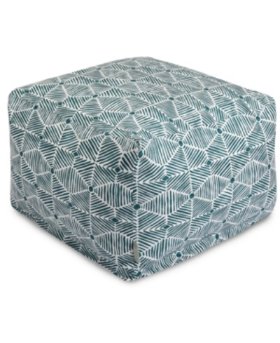 Shop Majestic Home Goods Charlie Ottoman Square Pouf 27" X 17" In Emerald