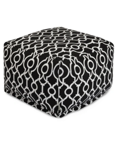 Shop Majestic Home Goods Athens Ottoman Square Pouf 27" X 17" In Black