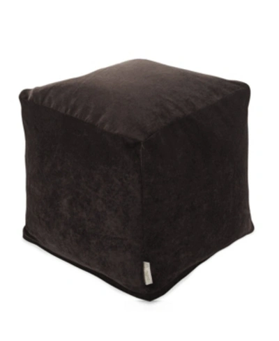 Shop Majestic Home Goods Villa Ottoman Pouf Cube 17" X 17" In Dark Brown