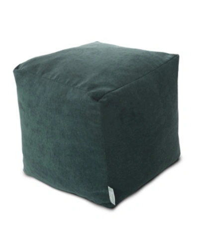 Shop Majestic Home Goods Villa Ottoman Pouf Cube 17" X 17" In Emerald