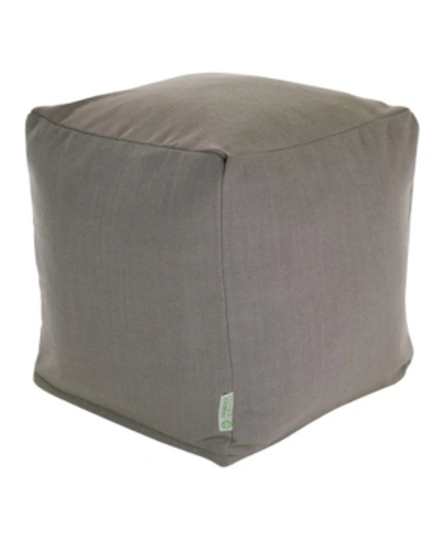 Shop Majestic Home Goods Wales Ottoman Pouf Cube 17" X 17" In Gray