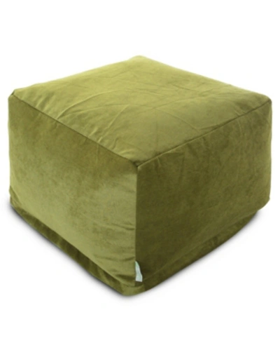 Shop Majestic Home Goods Villa Ottoman Square Pouf 27" X 17" In Green