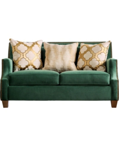 Shop Furniture Of America Eyreanne Upholstered Love Seat In Green