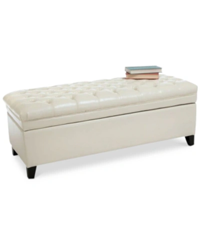 Shop Noble House Tylen Storage Ottoman In Ivory