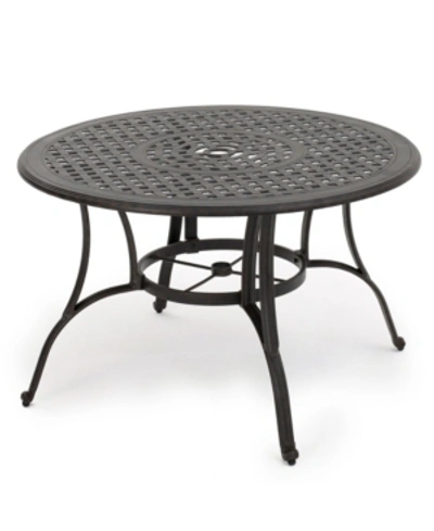 Noble House Alfresco Outdoor Cast Circular Dining Table In Bronze