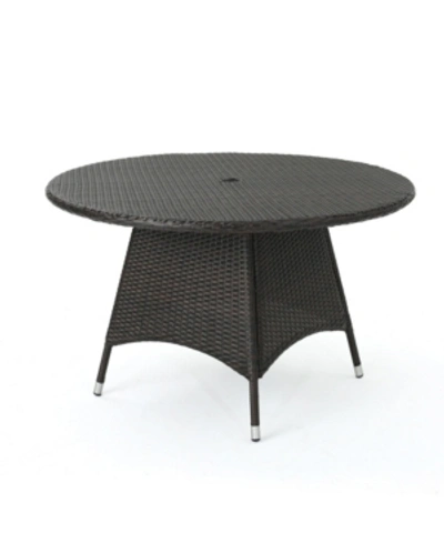Shop Noble House Adrian Outdoor Round Dining Table In Dark Brown