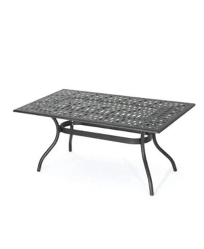 Noble House Austin Outdoor Cast Rectangular Dining Table In Copper