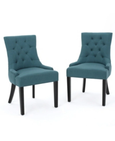 Shop Noble House Hayden Dining Chairs, Set Of 2 In Teal