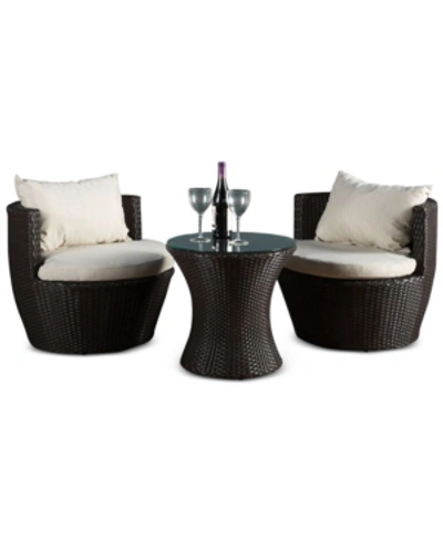 Shop Noble House Ballston Pe Wicker 3-pc. Chair Set In Brown