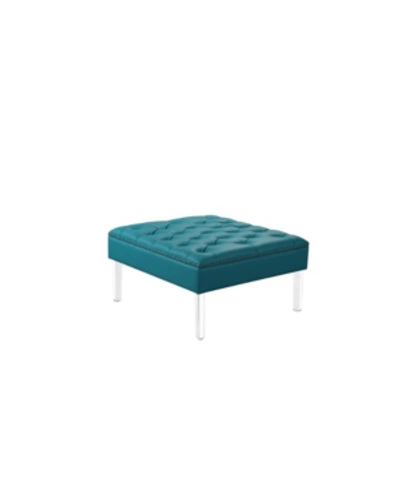 Shop Chic Home Pierre Ottoman In Aqua