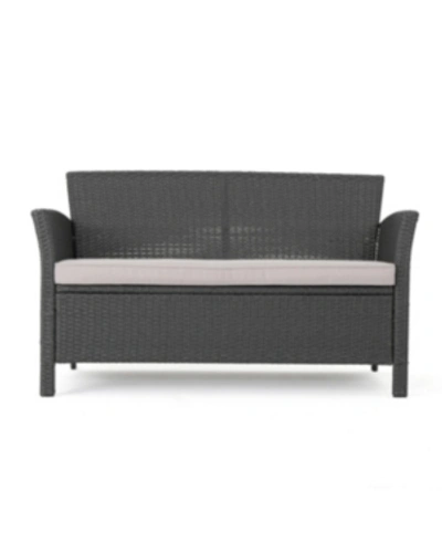 Shop Noble House St. Lucia Outdoor Loveseat In Grey