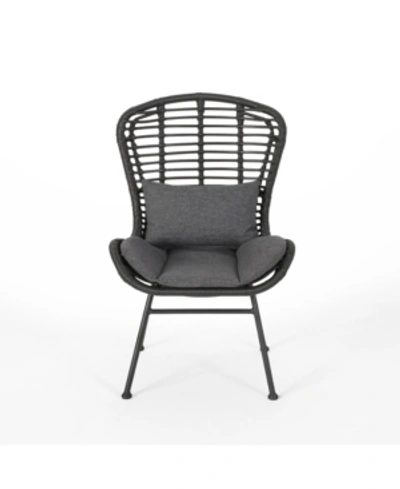 Shop Noble House La Habra Outdoor Club Chairs, Set Of 2 In Dark Gray