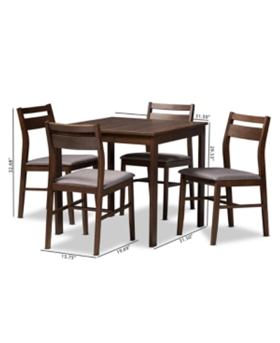 Shop Furniture Lovy 5 Piece Dining Set In Gray