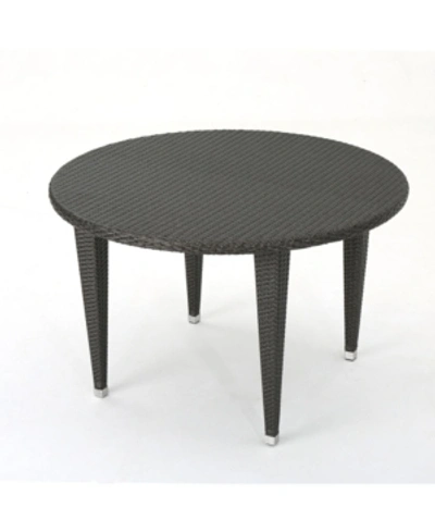 Shop Noble House Dominica Outdoor Circular Dining Table In Gray