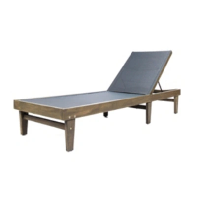 Shop Noble House Summerland Outdoor Chaise In Dark Grey